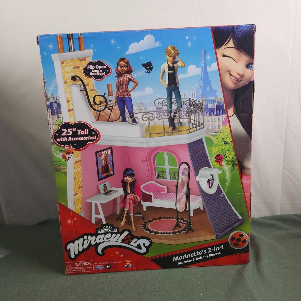 NEW Miraculous Ladybug Superhero Marinette's 2 in 1 Bedroom & Balcony Playset - Picture 3 of 3